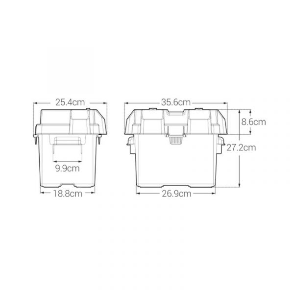 NOCO BATTERY BOX SNAP TOP HEAVY DUTY PLASTIC SUITS N50 BATTERIES