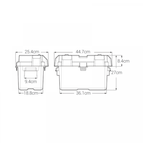 NOCO BATTERY BOX SNAP TOP HEAVY DUTY PLASTIC SUITS N50ZZ TO N86 BATTERIES