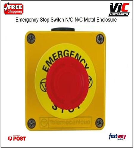 Emergency Stop Switch N/O N/C Metal Enclosure