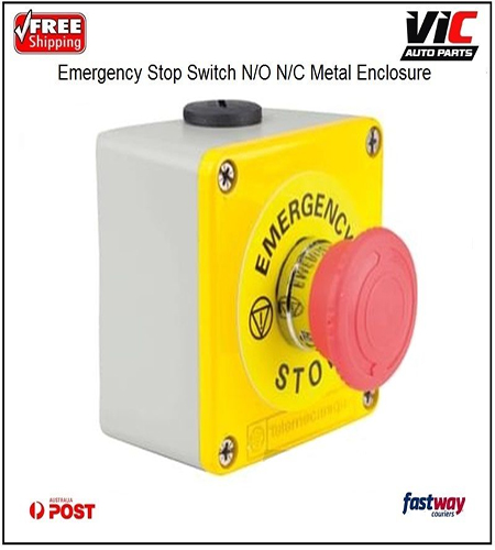 Emergency Stop Switch N/O N/C Metal Enclosure